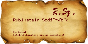 Rubinstein Szórád névjegykártya